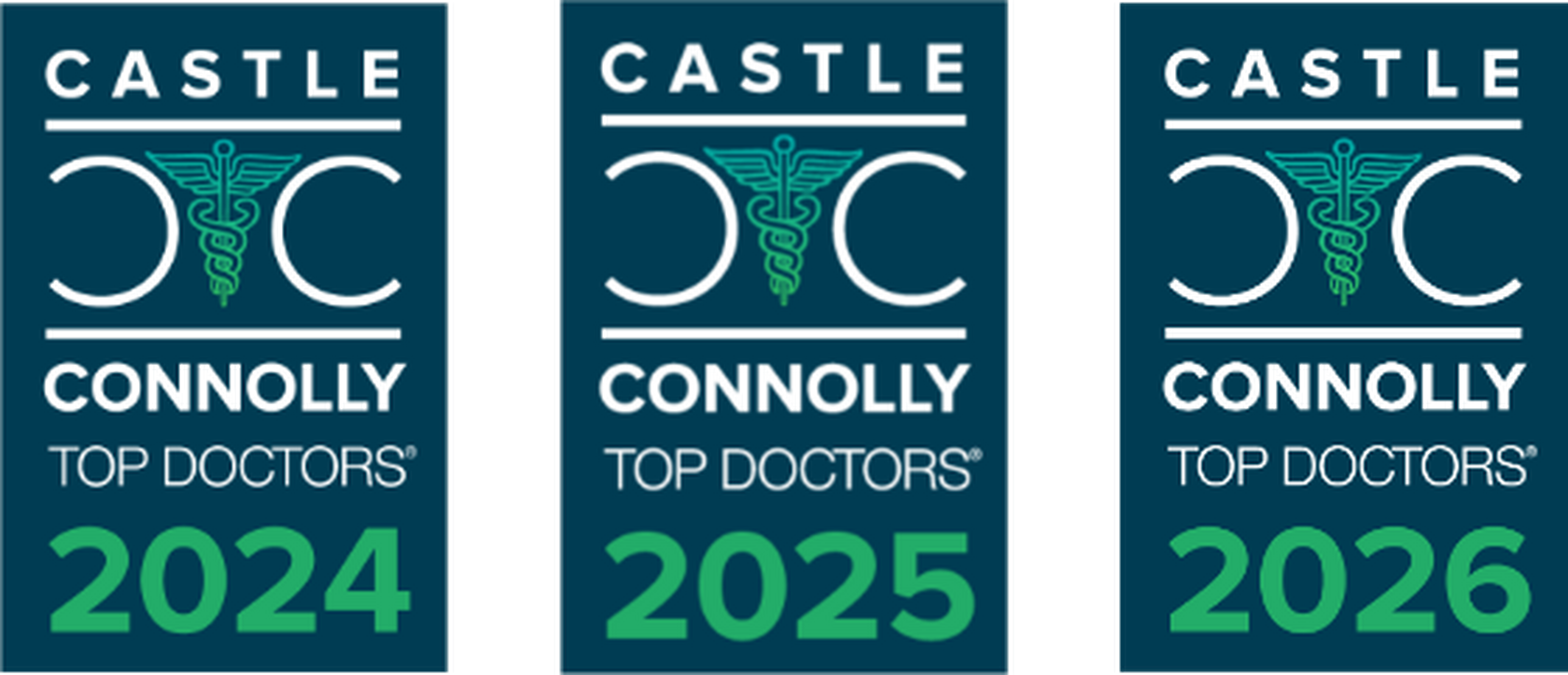 Castle Connolly Top Doctors awards presented to Dr. Alexander Golberg for 2024, 2025, and 2026